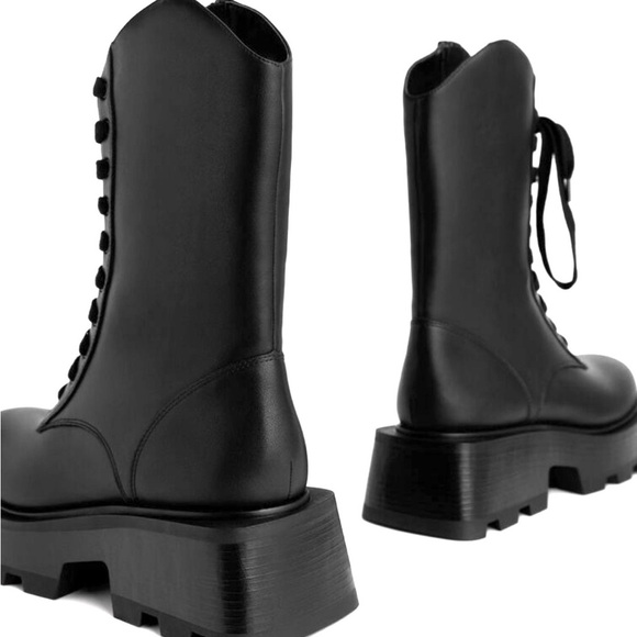 ✨Host pick✨Charles & Keith Black Combat Boots (Warm reminder R35 L36) - Picture 3 of 6